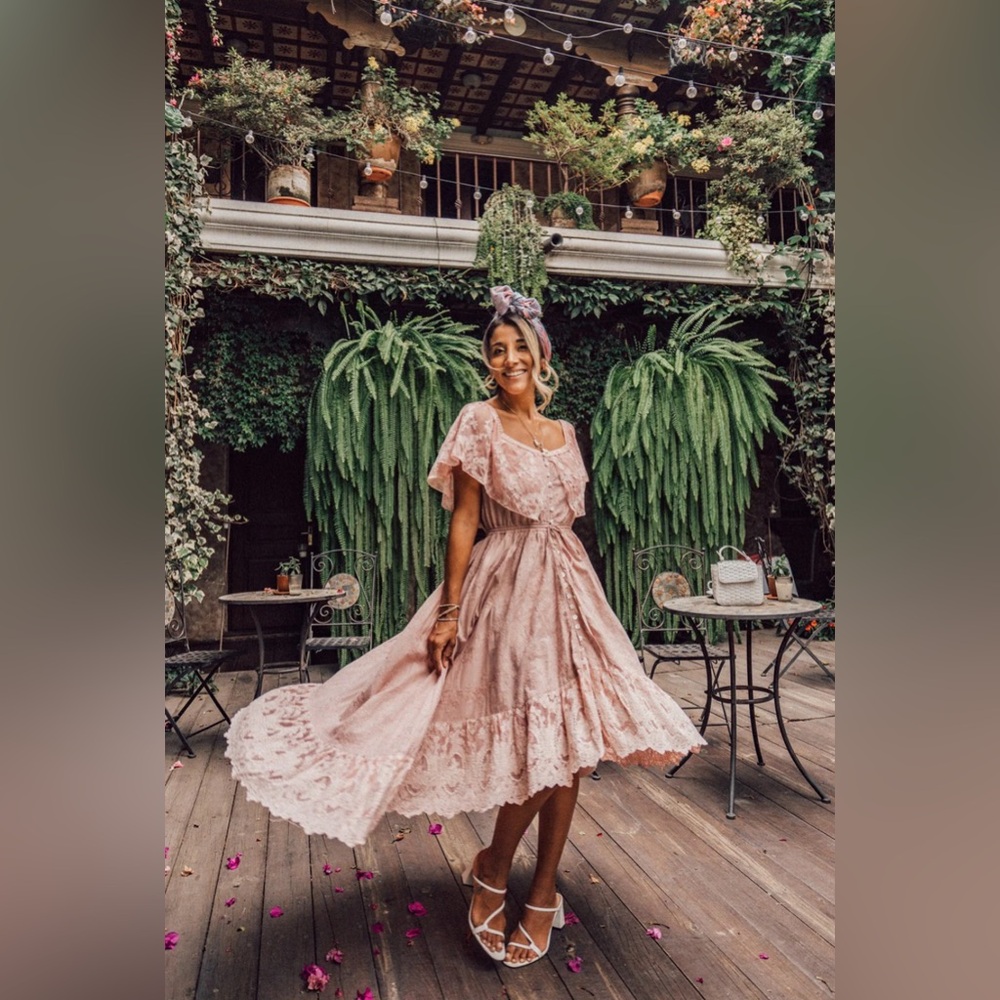 Tulle & Batiste Gown in Blush Pink